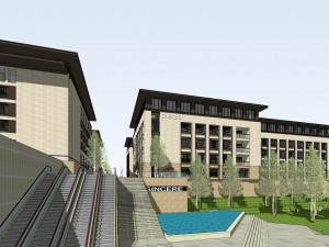 SU model of Art deco style for the office building of Chongqing Xiexin headquarters Model 3D