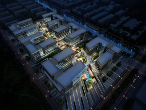 SU Model of Modern Office Buildings in Overseas Chinese Town Pujiang Shanghai Modelo 3D