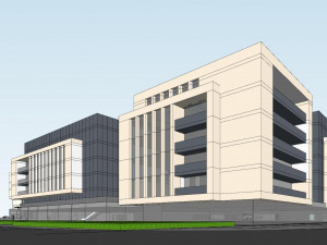SU Model of Modern Office Buildings in Overseas Chinese Town Pujiang Shanghai Modello 3D