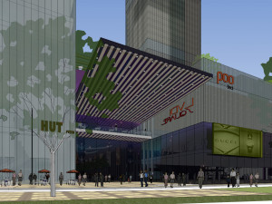 SU Model of Modern Super High rise Office and Commercial Building Complex 3D Model