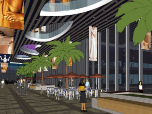 SU Model of Modern Super High rise Office and Commercial Building Complex 3D Model