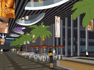 SU Model of Modern Super High rise Office and Commercial Building Complex 3D Model