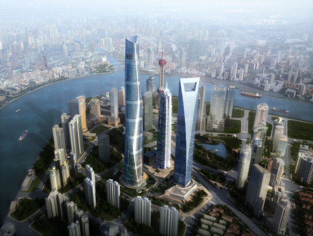 SU model of the modern super high-rise Shanghai Tower 3D Model .c4d .max .obj .3ds .fbx .stl .blend 