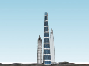 SU model of the modern super high-rise Shanghai Tower 3D Model
