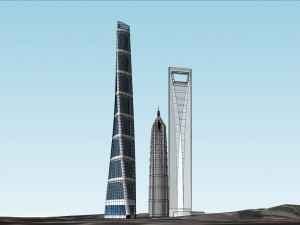 SU model of the modern super high-rise Shanghai Tower 3D Model