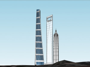 SU model of the modern super high-rise Shanghai Tower 3D Model