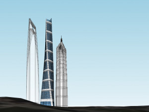 SU model of the modern super high-rise Shanghai Tower 3D Model