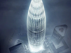 Modelo SU do moderno edif&iacute;cio de escrit&oacute;rios super alto da Sede da China Resources Modelo 3D