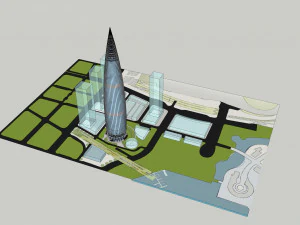 Modelo SU do moderno edif&iacute;cio de escrit&oacute;rios super alto da Sede da China Resources Modelo 3D