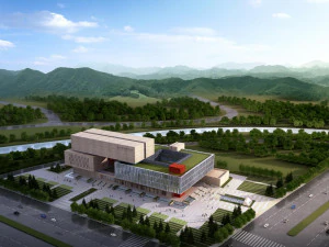 SU model of Weihai Archives Center in modern style 3D Model