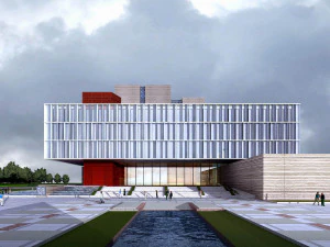 SU model of Weihai Archives Center in modern style 3D Model