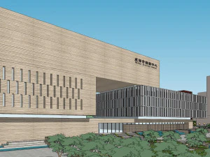 SU model of Weihai Archives Center in modern style 3D Model