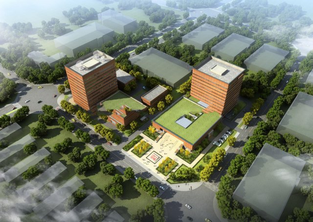 SU model of modern office Qinghai Provincial Archives 3D Model .c4d .max .obj .3ds .fbx .stl .blend 