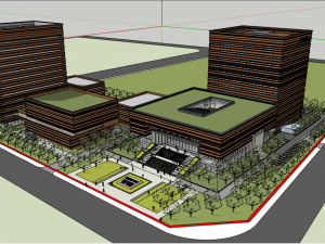 SU model of modern office Qinghai Provincial Archives 3D Model