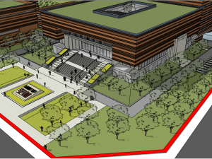SU model of modern office Qinghai Provincial Archives 3D Model