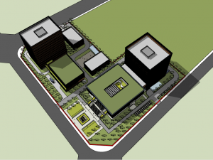 SU model of modern office Qinghai Provincial Archives 3D Model
