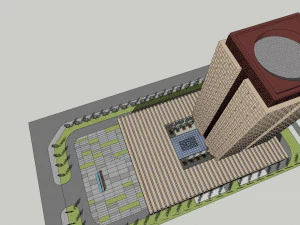 SU model of modern office Shijiazhuang Archives 3D Model