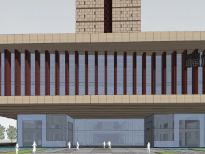 SU model of modern office Shijiazhuang Archives 3D Model