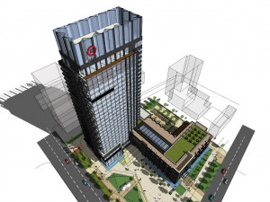 SU model of modern office Huzhou Commercial Bank 3D मॉडल