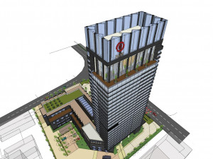 SU model of modern office Huzhou Commercial Bank 3D मॉडल