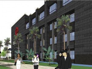 SU model of modern office Huzhou Commercial Bank 3D मॉडल