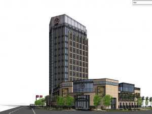 现代银行办公楼SU模型 3D 模型