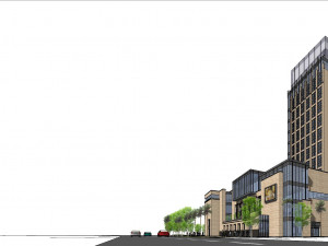 SU model of modern bank office building Model 3D