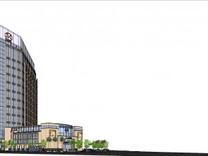 SU model of modern bank office building Model 3D