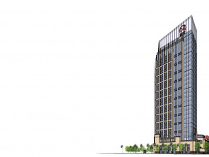 SU model of modern bank office building Model 3D