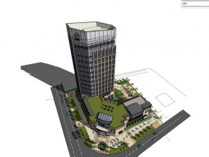SU model of modern bank office building Model 3D