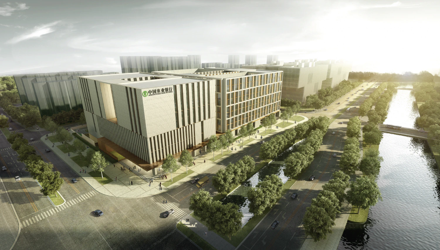 SU model of modern Bank of China branch office building 3D Model .c4d .max .obj .3ds .fbx .stl .blend 