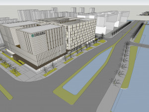 SU model of modern Bank of China branch office building 3D मॉडल