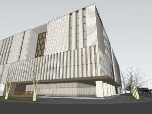 SU model of modern Bank of China branch office building 3D Model