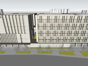 SU model of modern Bank of China branch office building 3D Model