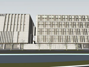 SU model of modern Bank of China branch office building 3D Model