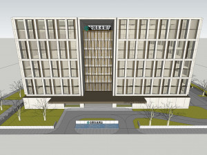 SU model of modern Bank of China branch office building 3D मॉडल