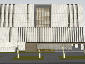 SU model of modern Bank of China branch office building 3D मॉडल