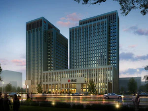 SU model of modern bank Jinmen Square branch office building 3D Model