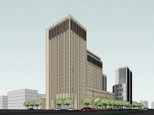 SU model of modern bank Jinmen Square branch office building 3D 모델