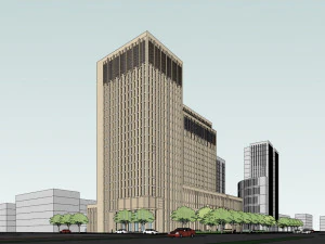 SU model of modern bank Jinmen Square branch office building 3D Model
