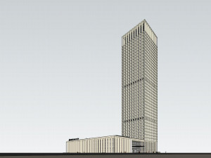 SU model of modern bank building office building 3D 모델
