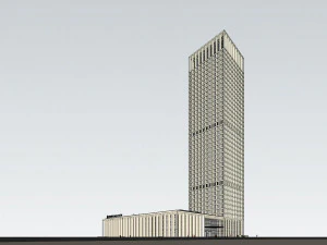 SU model of modern bank building office building 3D Model
