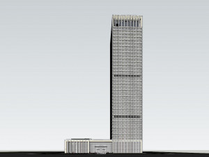 SU model of modern bank building office building 3D Model