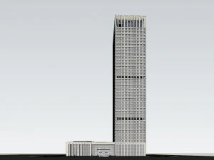 SU model of modern bank building office building 3D Model