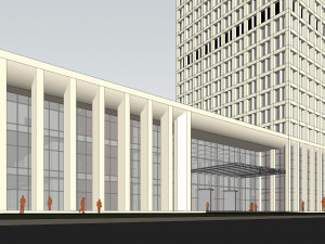 SU model of modern bank building office building 3D Model