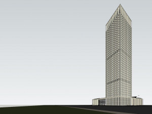 SU model of modern bank building office building 3D Model