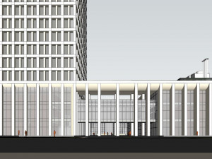 SU model of modern bank building office building 3D Model