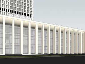 SU model of modern bank building office building 3D Model