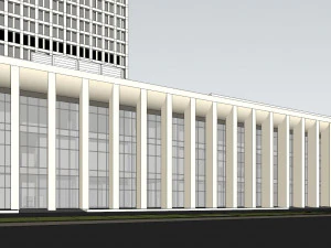 SU model of modern bank building office building 3D Model