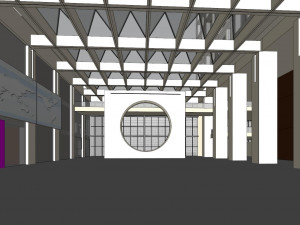 SU model of modern bank building office building 3D Model